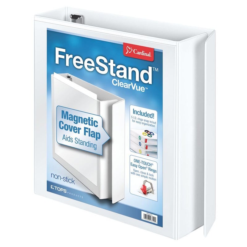 Cardinal Cardinal Freestanding Slant-D Ring Binders (CRD43120), White, 2-Inch - Image 1